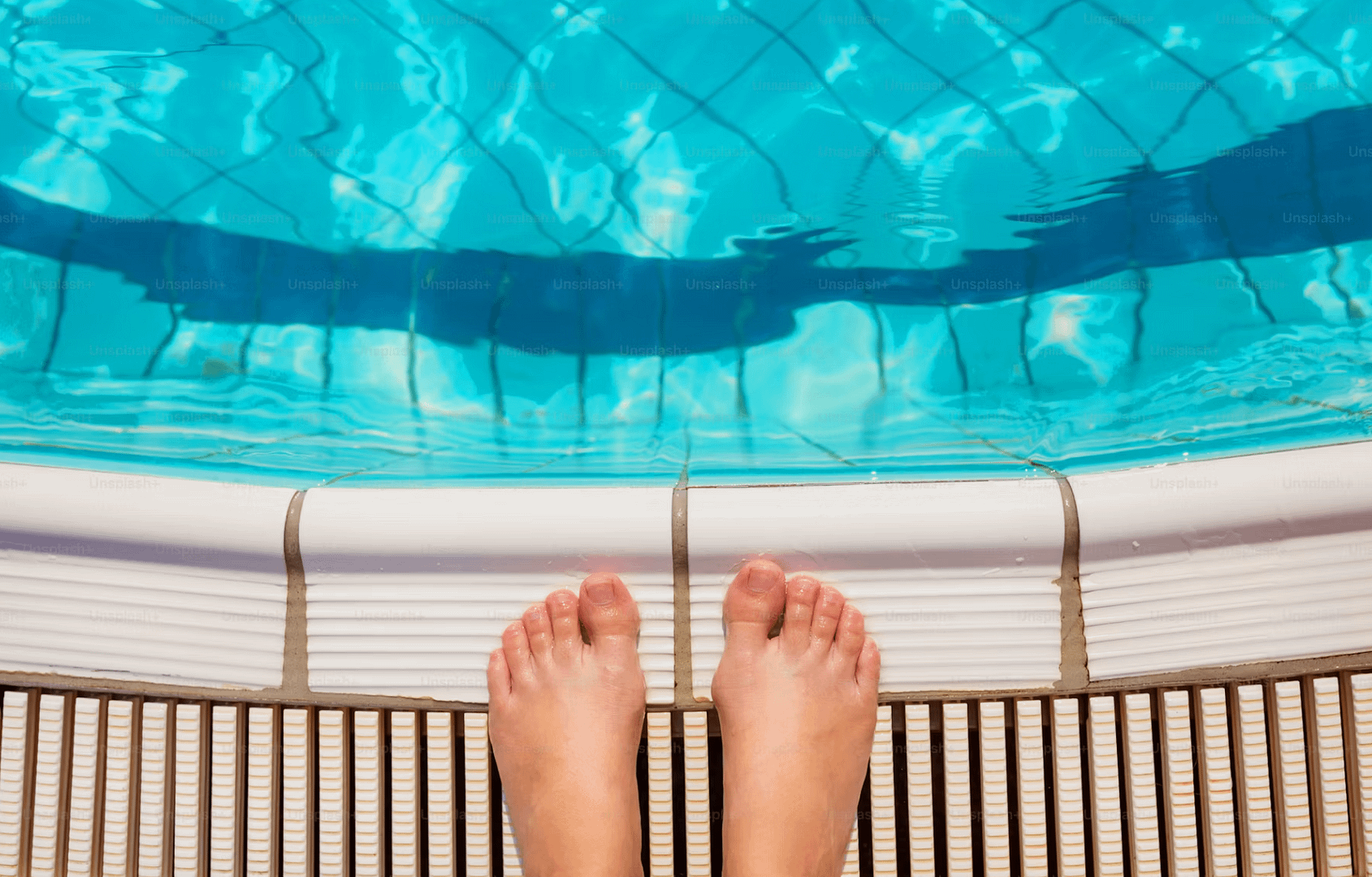 feet at the pool