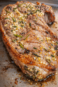 Grilled lamb chop marinated with garlic, fresh rosemary, lemon zest, and olive oil