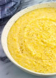 Creamy stovetop polenta with Parmesan cheese