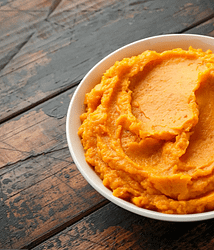 sweet potato mashed in a bowl