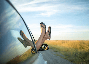 flip flops out the car window