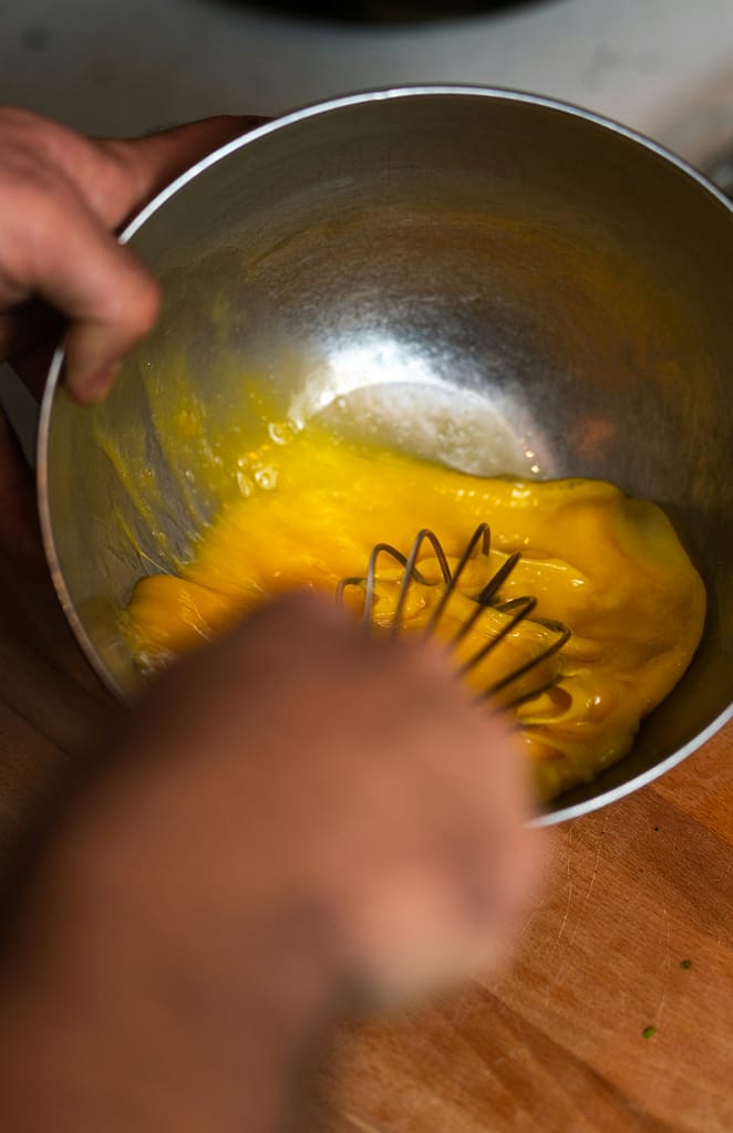 mixing eggs