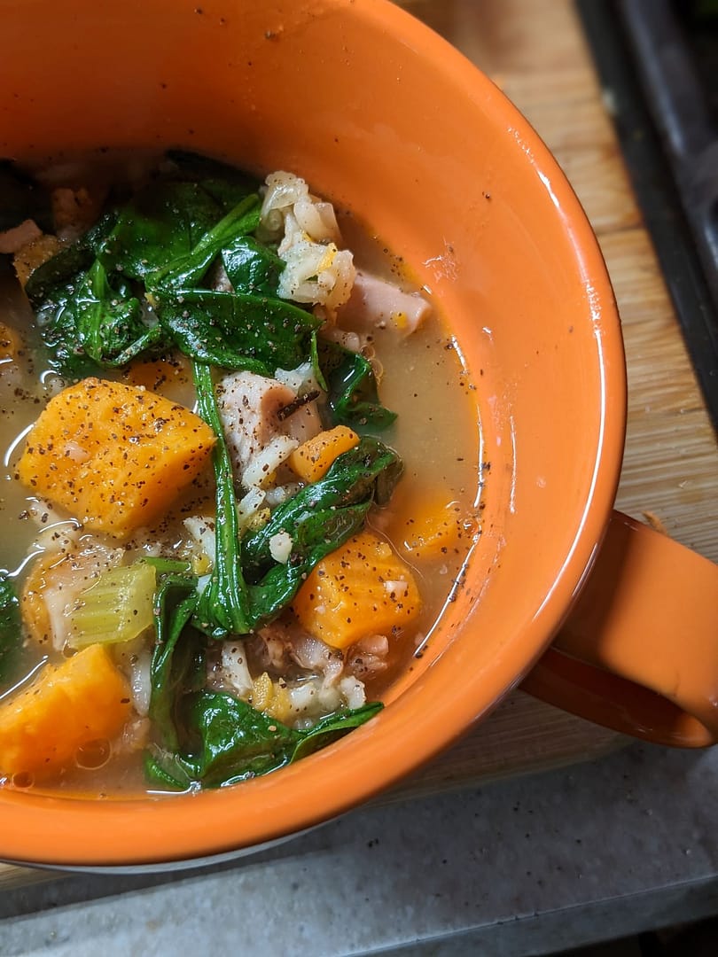 Turkey, Rice & Sweet Potato Soup