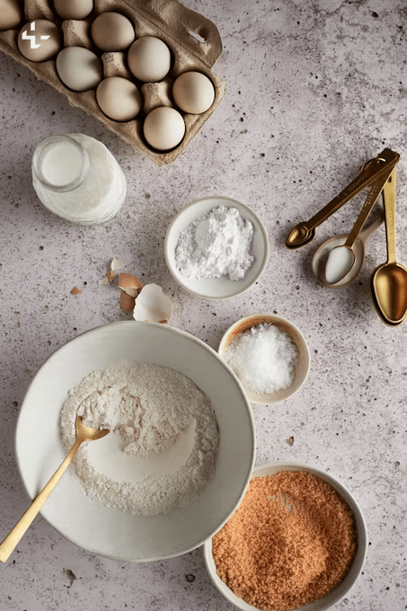 milk eggs and other ingredients