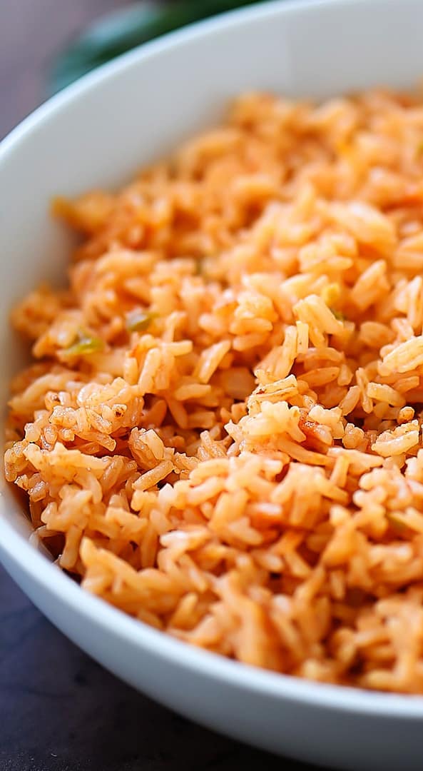 Mexican Rice with Salsa and Jalapeno